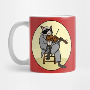 Funny Raccoon Playing Fiddle Violin Mug